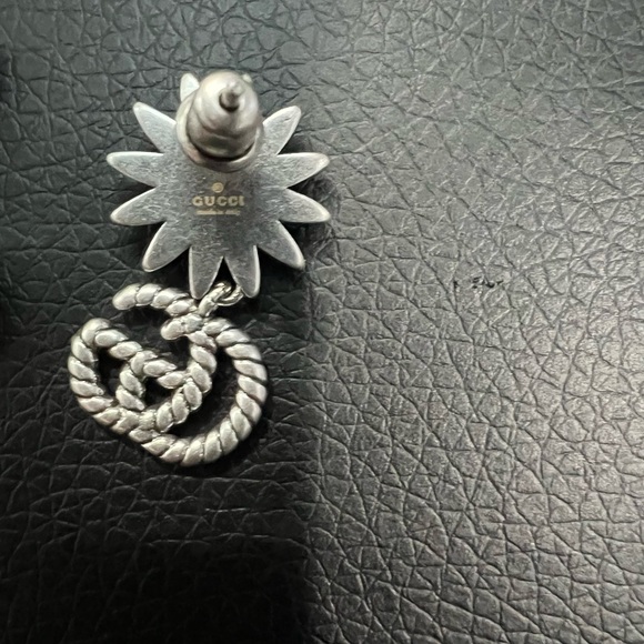 Gucci dangling double g rhinestone butterfly and flower earrings - Picture 4 of 11